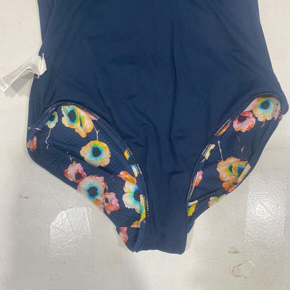 Seafolly Halter One Piece  Swimsuit Womens Size 10 (US 6 )Floral Print Ruched Re - Picture 10 of 12